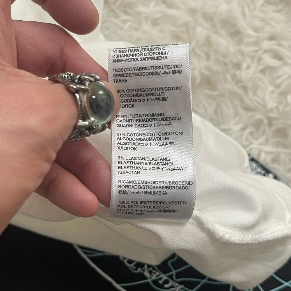 Like New Men’s Size Medium Balenciaga Oversized Logo Scripted T-shirt 100% White - Picture 14 of 14